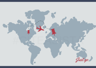 Map Airplane Travel Postcard